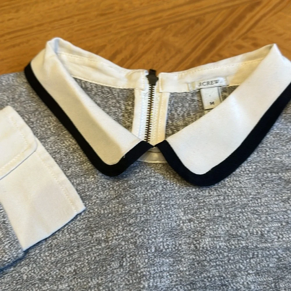Women’s J. Crew sweater with silk collar and cuffs. Size M. - Picture 2 of 2